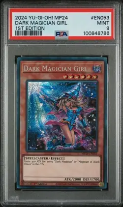 2024 YU-GI-OH! MP24-25TH ANNIV TIN: DUELING MIRRORS DARK MAGICIAN GIRL PSA 9 - Image 1