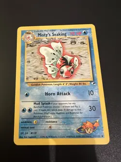 Misty’s Seaking 55/132 Gym Heroes Unlimited 2000 Pokemon Card Uncommon NM - Image 1