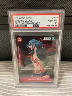 2023 One Piece MASKED DEUCE ALTERNATE ART OP02-017 PSA 10 English - Image 1
