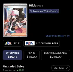 Hilda Full Art, Pokemon Near Mint, White Flare, Ultra Rare, 164/86 - Image 4