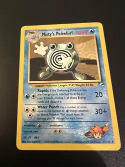 Misty’s Poliwhirl 53/132 Gym Heroes Unlimited 2000 Pokemon Card Uncommon LP - Image 1