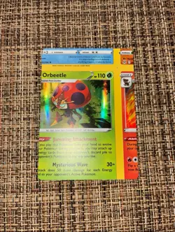 Pokemon Card - Error Miscut NFC Orbeetle Lost Origin 020/196 Holo Rare - Image 1