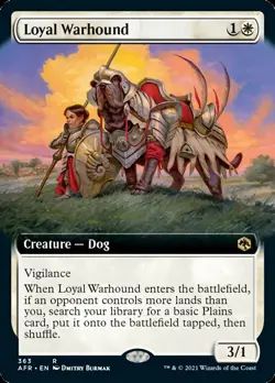 MTG Loyal Warhound (Extended Art) [Dungeons & Dragons: Adventures in the For - Image 1