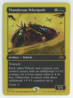 MTG Aetherdrift Thunderous Velocipede (First Place Foil) #471 Mythic - Image 1