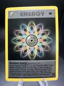 Pokemon Rainbow Energy 1st Edition NON HOLO Team Rocket 80/82 LP/NM Vintage Rare - Image 1