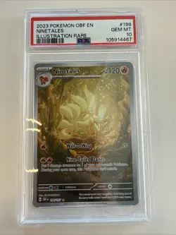 Pokemon TCG PSA 10 Ninetales Illustration Rare 2023 S&V Obsidian Flames - Image 1