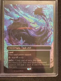 Creeping Tar Pit (0099) (Borderless) (Galaxy Foil) - NM - MTG - EOS - Image 1