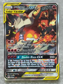 2019 Pokemon Reshiram & Charizard Tag Team GX Black Star Promo Holo TCG # SM201 - Image 1