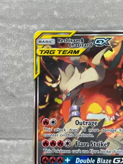 2019 Pokemon Reshiram & Charizard Tag Team GX Black Star Promo Holo TCG # SM201 - Image 2