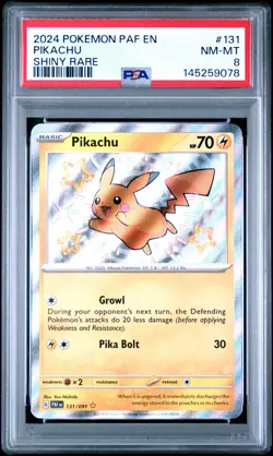 2024 POKEMON PAF EN-PALDEAN FATES SHINY RARE #131 PIKACHU PSA 8 - Image 1