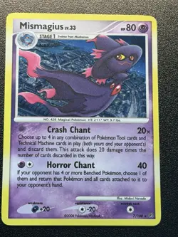 2008 Pokemon Stormfront Mismagius Lv.33 7/100 Holo Rare - Image 1