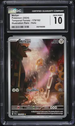 Pokemon TCG SV Temporal Forces Meltan 179/162 IR Holo CGC 10 Gem Mint - Image 1