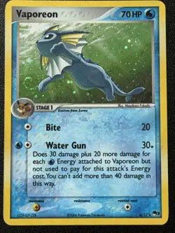 Pokemon Vaporeon 6/17 POP Series 3 Holo SWIRL - Image 1