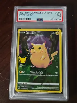 2021 POKEMON CELEBRATIONS #005 FULL ART/PIKACHU PSA 7 #005 - Image 1