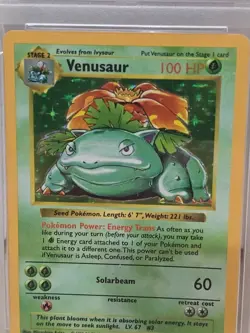 1999 POKEMON BASE SET SHADOWLESS VENUSAUR HOLO RARE PSA 9 MINT 15/102 WOTC #15 - Image 5