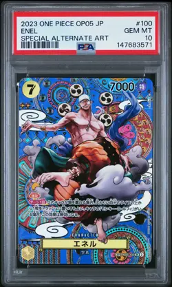 2023 ONE PIECE JAPANESE OP05-AWAKENING OF THE NEW ERA #100 ENEL PSA 10 - Image 1