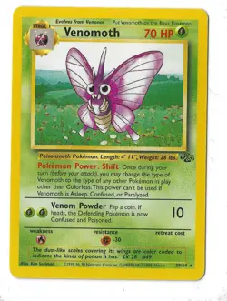 Venomoth 29/64 Jungle NH Rare Pokemon Card WOTC 1999 LP - Image 2