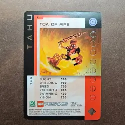 Tahu 2 Bionicle Quest for the Masks Holo Foil Promo Card - LEGO Toa of Fire - Image 1