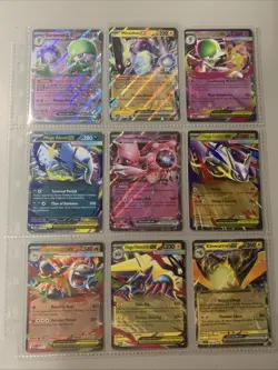 Pokemon TCG Modern EX Holo Rare V Binder Page Lot of 9 Cards NM - Image 1