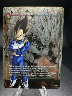Dragon Ball Super Card Game Vegeta Energy Marker E01-02 Gold Foil Card NM - Image 1
