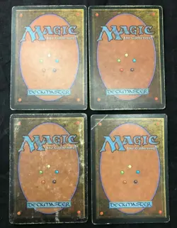 MTG Magic The Gathering Lightning Bolt Revised Playset of 4 Damaged DMG - Image 2