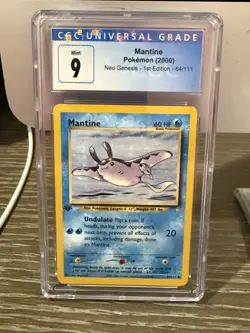 2000 Pokemon Neo Genesis Mantine 1st Edition #64/111 CGC 9 - Image 2