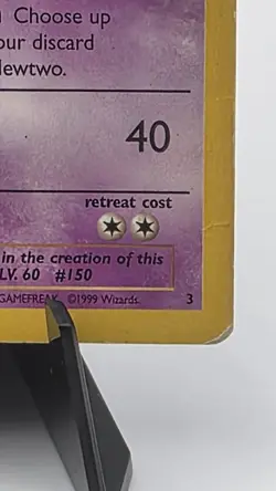 Pokemon Mewtwo Kids WB Promo Regular 3 Wizards Ken Sugimori HP 70 TCG 1999 - Image 4