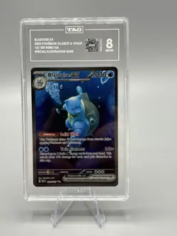 2023 POKEMON MEW EN-151 SPECIAL ILLUSTRATION RARE 200/165 BLASTOISE EX TAG 8 PSA - Image 1
