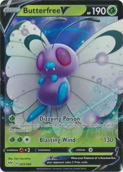 Pokemon - Butterfree V - 001/189 - SWSH Darkness Ablaze - Ultra Rare - Near Mint - Image 1