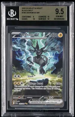 2025 POKEMON BLACK BOLT SPECIAL ILLUSTRATION RARE #166 ZEKROM EX BGS 9.5 - Image 1