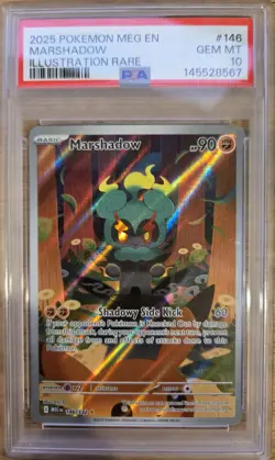 2025 Pokemon Mega Evolution MARSHADOW Illustration Rare #146 PSA 10 Gem Mint - Image 1