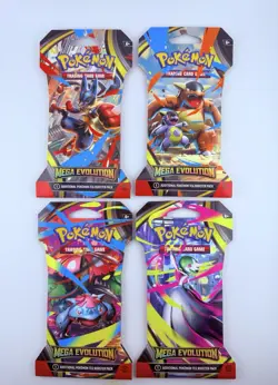Pokemon TCG Mega Evolution 4x Sleeved Booster Pack Full Art Set Free Shipping - Image 1