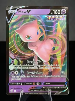 Pokemon Swsh08: Fusion Strike Mew V 113/264 Ultra Rare Holo - Image 1