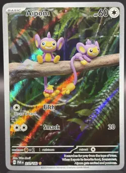 Pokemon TCG - Aipom #211/182 Sv04: Paradox Rift Holo - NM - Image 1