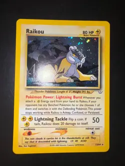 PSA 8 Pokemon TCG Neo Revelation Unlimited Raikou 13/64 Holo Eng NEARMINT - Image 1