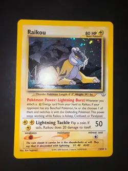 PSA 8 Pokemon TCG Neo Revelation Unlimited Raikou 13/64 Holo Eng NEARMINT - Image 2
