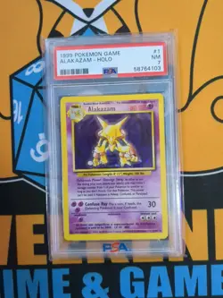 1999 POKEMON Alakazam Base Set 2 #1 HOLO PSA 7 - Image 1