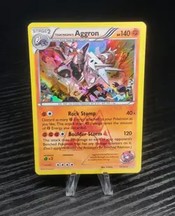 Team Magma's Aggron 14/34 Double Crisis Holo Rare 140HP Stage 2 Pokemon TCG - Image 1