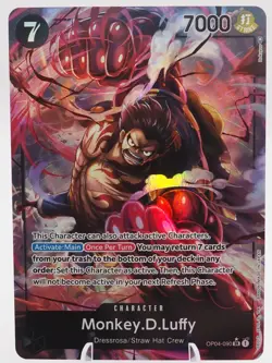 Monkey.D.Luffy Alternate Art OP04-090 Kingdoms Of Intrigue SR One Piece M/NM - Image 1