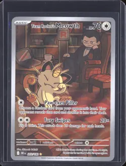 Team Rocket's Meowth 2025 Pokemon Destined Rivals 203/182 Illustration Rare - Image 1