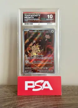 Ace 10 Team Rocket's Meowth Illustration 203/182 Destined Rivals IR Pokemon - Image 1
