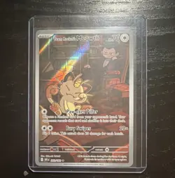 Pokemon Team Rocket's Meowth 203/182 Sv10 Destined Rivals Illustration Rare Holo - Image 1