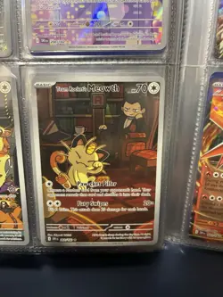 Pokemon TCG Team Rocket's Meowth 203/182 Destined Rivals Illustration Rare - Image 1