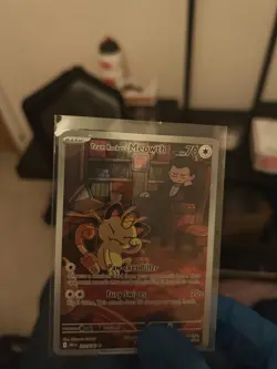 Pokemon TCG Team Rocket's Meowth 203/182 Destined Rivals Illustration Rare - Image 3