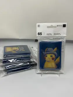 Pokemon x Van Gogh Sleeves Pikachu with Grey Felt Hat, SEALED x5 Packs BRAND NEW - Image 1