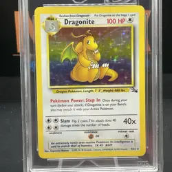 1999 Pokemon Fossil Dragonite Holo #4 PGS 7 - Image 2