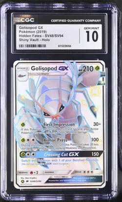 Pokemon CGC 10 Golisopod GX Holo - Hidden Fates SV48/SV94 - Shiny Vault - Image 1