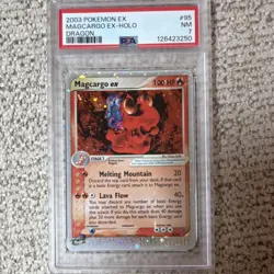Pokemon TCG Magcargo ex 95/97 Dragon Ultra Rare Holo EX PSA 7 2003 English - Image 1