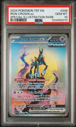 Iron Crown EX 206/162 Special Illustration Rare Pokemon Temporal Forces PSA 10 - Image 1