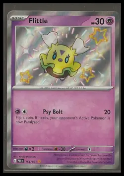Pokemon TCG Flittle Baby Shiny 164/091 SV: Paldean Fates Holo NM/M - Image 1